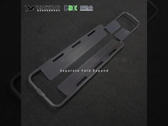 60 मिमी अस्पताल फोल्डिंग स्कूप स्ट्रेचर ट्रॉली मैनुअल पावर 180 डिग्री समायोज्य