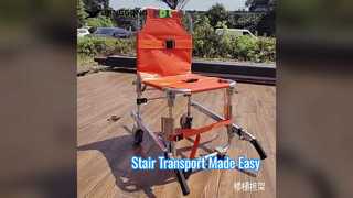 पीवीसी कपड़े के साथ तहयोग्य मोटी एल्यूमीनियम मिश्र धातु सीढ़ी स्ट्रेचर 4 पहियों और 6 हैंडल