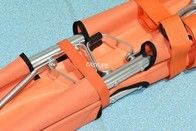 अस्पताल पोर्टेबल एम्बुलेंस आपातकालीन स्ट्रेचर 2 सेक्शन एल्यूमीनियम मिश्र धातु तह रोगी