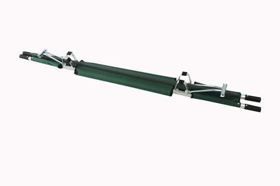 अनफोल्डेबल एल्यूमीनियम मिश्र धातु स्ट्रेचर ऑक्सफोर्ड चमड़े के घायल लोगों को ले जाने के लिए