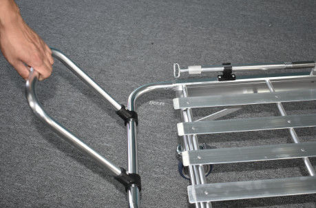 एल्यूमीनियम मिश्र धातु फोल्डेबल चौड़े किनारे कम स्थिति एम्बुलेंस स्ट्रेचर बचाव ट्रॉली