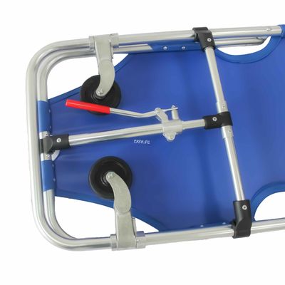 बैकरेस्ट मेडिकल इमरजेंसी स्ट्रेचर बेड के साथ हल्के रोगी परिवहन स्ट्रेचर एल्यूमीनियम मिश्र धातु स्ट्रेचर