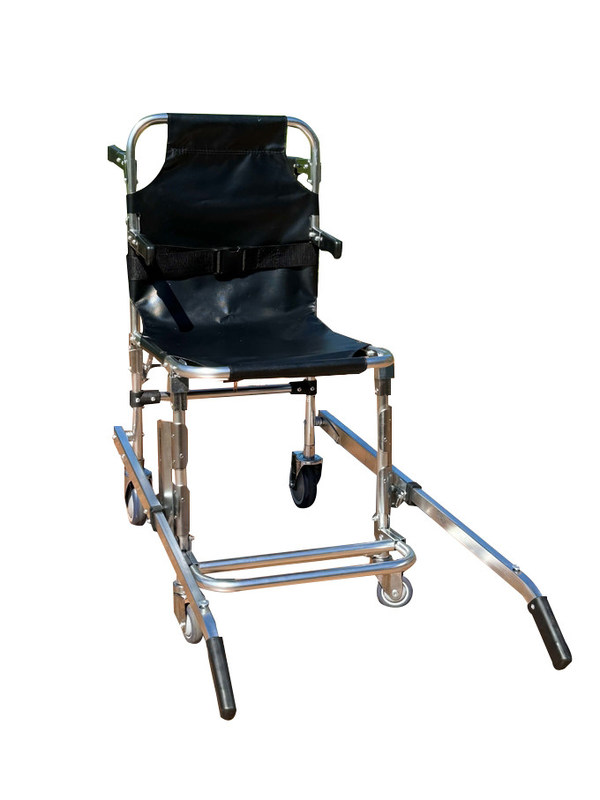 पीवीसी कपड़े के साथ तहयोग्य मोटी एल्यूमीनियम मिश्र धातु सीढ़ी स्ट्रेचर 4 पहियों और 6 हैंडल