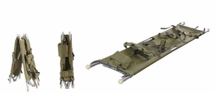 पीवीसी एल्यूमीनियम मिश्र धातु तह मेडिकल स्ट्रेचर 208 X 55 X 13CM एम्बुलेंस के लिए 9 Kg